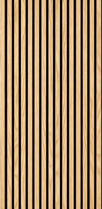 Akusztikus falpanel | Lamellák 3 oldalán Világos tölgy | 60×275 cm | Vastag filccel