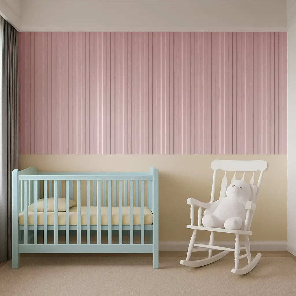 Inspira Kids rózsaszín falpanel MDF felülettel, gyerekszobai falon.