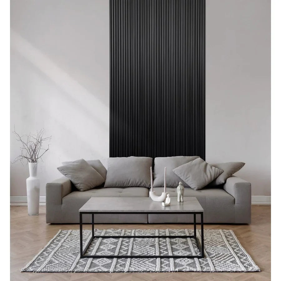 Mélyfekete Inspira Lux dizájn falpanel nappali fal dekorációként Inspira Bútor