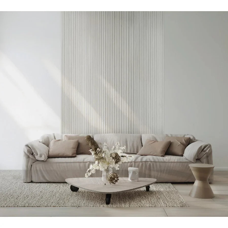 Modern nappali fal dekoráció szürke Inspira Lux falpanellel és berendezéssel Inspira Bútor