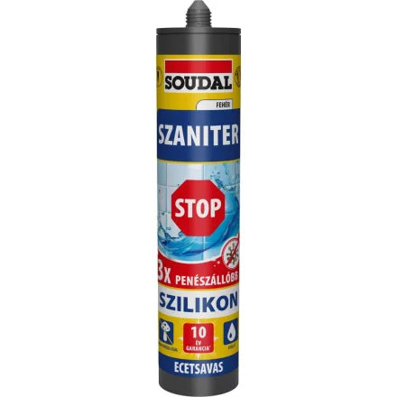 SOUDAL | Szaniter szilikon | Penész STOP | Fehér 290 ml